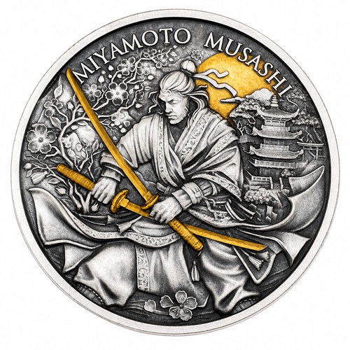 Silbermedaille miyamoto - 1,